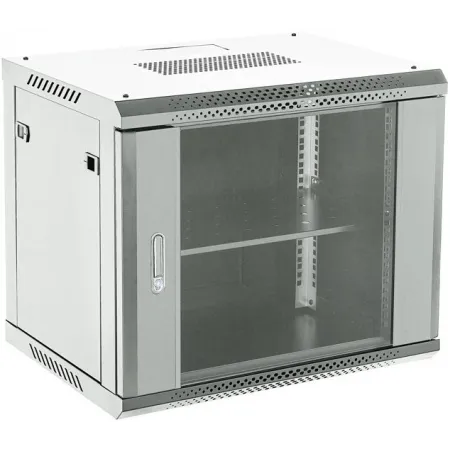Шкаф коммутационный Rexant (04-0954-111) настенный 9U 400x542мм пер.дв.стекл серый