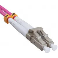 Патч-корд Cabeus FOP-50-OM4-LC-LC-5M 2x50/125 OM4 LC дуплекс-LC дуплекс 5м LSZH розовый