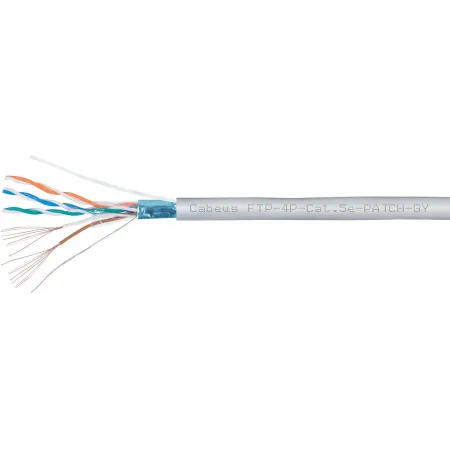 Кабель информационный Cabeus FTP-4P-CAT.5E-PATCH-GY кат.5E F/UTP 4 пары PVC внутренний 305м серый