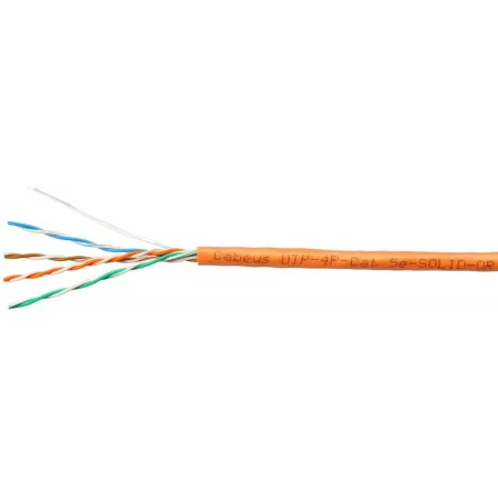 Кабель информационный Cabeus UTP-4P-CAT.5E-SOLID-OR кат.5E U/UTP 4 пары 24AWG PVC внутренний 305м оранжевый