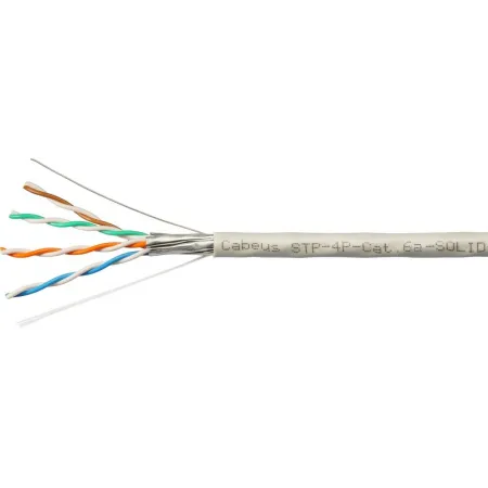 Кабель Cabeus STP-4P-CAT.6A-SOLID-IN-PVC кат.6A U/FTP 4 пары PVC внутренний 305м серый