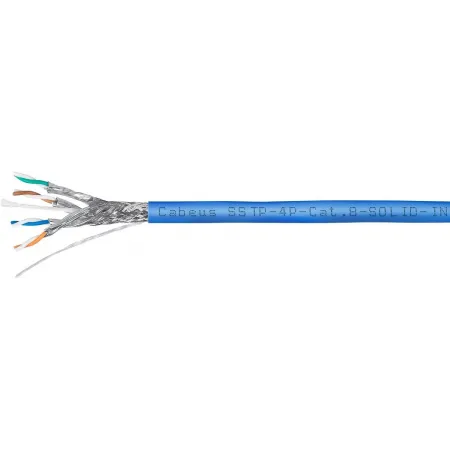 Кабель Cabeus SSTP-4P-CAT.8-SOLID-IN-LSZH-BL кат.8 S/FTP 4 пары LSZH внутренний 305м синий Кабель Cabeus SSTP-4P-CAT.8-SOLID-IN-LSZH-BL кат.8 S/FTP 4 пары LSZH внутренний 305м синий