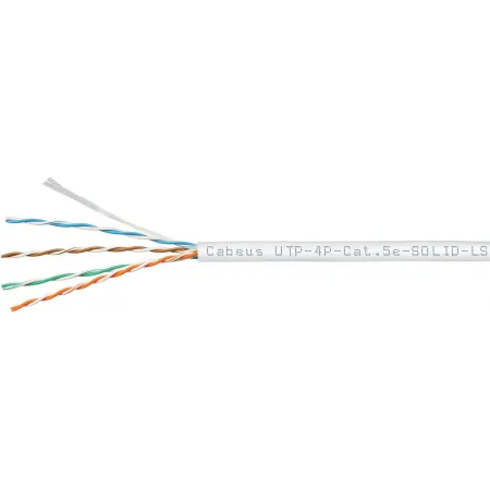 Кабель информационный Cabeus UTP-4P-CAT.5E-SOLID-LSZH-WH кат.5E U/UTP 4 пары LSZH внутренний 305м белый