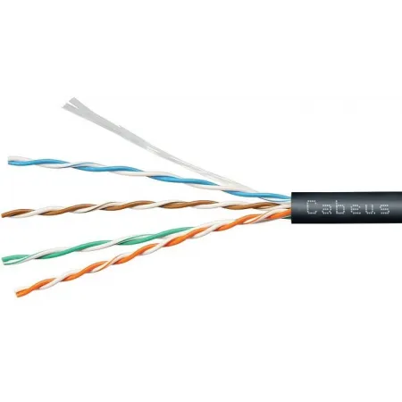 Кабель информационный Cabeus UTP-4P-Cat.5e-SOLID-OUT-LSZH-UV-100 кат.5E U/UTP 4 пары LSZH универсальный 100м черный Кабель информационный Cabeus UTP-4P-Cat.5e-SOLID-OUT-LSZH-UV-100 кат.5E U/UTP 4 пары LSZH универсальный 100м черный