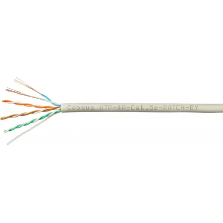 Кабель информационный Cabeus UTP-4P-CAT.5E-PATCH-GY кат.5E U/UTP 4 пары 24AWG PVC внутренний 305м серый Кабель информационный Cabeus UTP-4P-CAT.5E-PATCH-GY кат.5E U/UTP 4 пары 24AWG PVC внутренний 305м серый