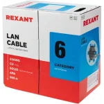Кабель информационный Rexant 01-0067 кат.6 U/UTP 4 пары нг(А)-HF внешний 305м серый Кабель информационный Rexant 01-0067 кат.6 U/UTP 4 пары нг(А)-HF внешний 305м серый