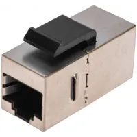 Адаптер Rexant 02-0109 проходн. Keystone RJ45 кат.6 FTP серый