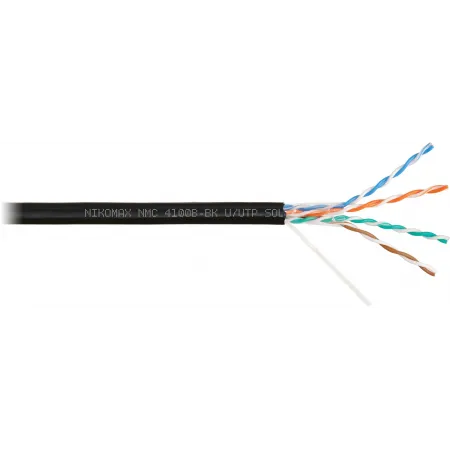 Кабель информационный Nikomax NMC 4100B-BK кат.5E U/UTP 4 пары PE внешний 305м черный