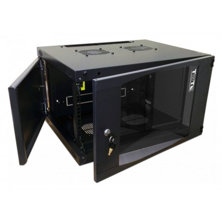 Шкаф коммутационный Lanmaster Next (TWT-CBWNG-6U-6X4-BK) настенный 6U 550x450мм пер.дв.стекл 60кг черный 13кг 329мм