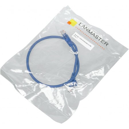 Патч-корд Lanmaster LAN-PC45/U5E-0.5-BL UTP RJ-45 вил.-вилка RJ-45 кат.5E 0.5м синий LSZH (уп.:1шт)