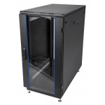Шкаф коммутационный ЦМО (ШТК-М-22.6.8-1ААА-9005) напольный 22U 600x800мм пер.дв.стекл задн.дв.стал.лист 2 бок.пан. 330кг черный