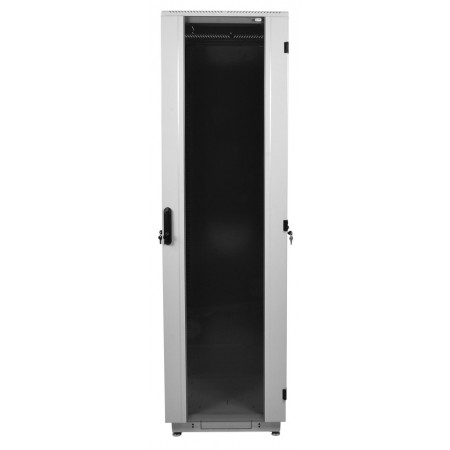 Шкаф коммутационный ЦМО (ШТК-М-42.6.8-1ААА-9005) напольный 42U 600x800мм пер.дв.стекл задн.дв.стал.лист 2 бок.пан. 550кг черный