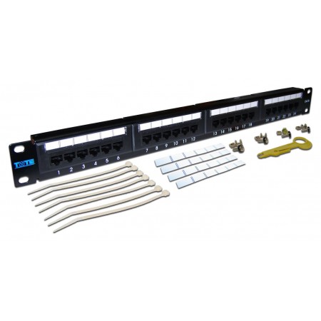 Патч-панель Lanmaster TWT-PP24UTP 19" 1U 24xRJ45 кат.5e UTP