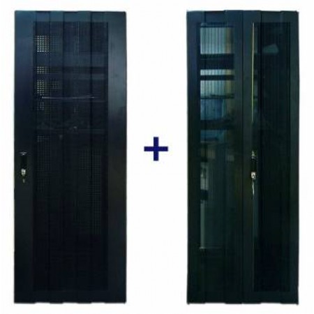 Комплект дверей TWT (TWT-CBB-DR47-6x-S-P1) 47U. 600 мм. черный. Передняя. задняя - перфорированные Комплект дверей TWT (TWT-CBB-DR47-6x-S-P1) 47U. 600 мм. черный. Передняя. задняя - перфорированные