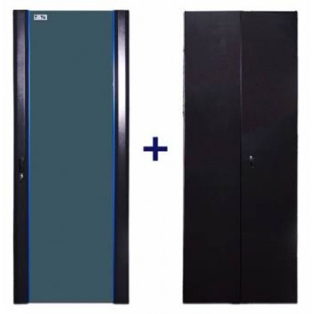 Комплект дверей TWT (TWT-CBB-DR47-6x-S-G1) 47U. 600 мм. черный. передняя - стекло. задняя - металл Комплект дверей TWT (TWT-CBB-DR47-6x-S-G1) 47U. 600 мм. черный. передняя - стекло. задняя - металл