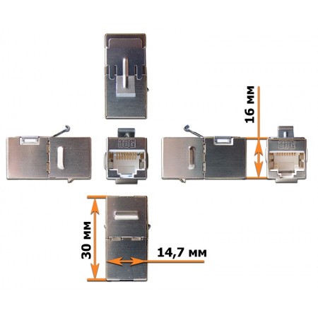 Повторитель портов Lanmaster LAN-KCP45S6A KeystoneRJ45 кат.6A стальной