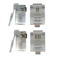 Коннектор Lanmaster (TWT-PL12-6P6C/100) кат.3 RJ12 прозрачный