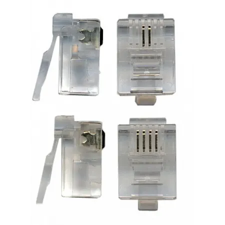 Коннектор Lanmaster (TWT-PL12-6P6C/100) кат.3 RJ12 прозрачный