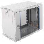 Шкаф коммутационный ЦМО ШРН-ЭКОНОМ (ШРН-Э-9.350) настенный 9U 600x350мм пер.дв.стекл 85кг серый 300мм 13.8кг 180град. 480мм