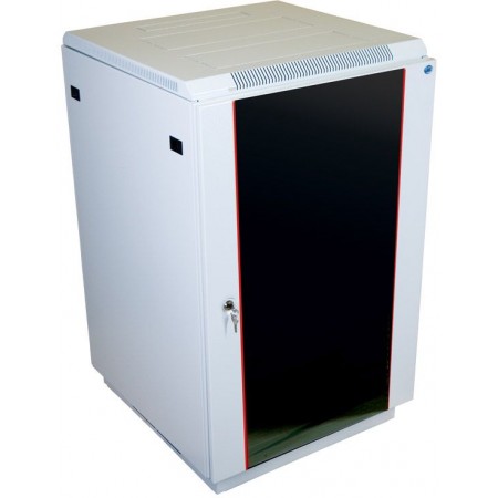 Шкаф коммутационный ЦМО (ШТК-М-22.6.8-1ААА) напольный 22U 600x800мм пер.дв.стекл задн.дв.стал.лист 2 бок.пан. направл.под закл.гайки 600кг серый 655мм 62.7кг 180град. 1140мм