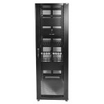 Шкаф серверный ЦМО (ШТК-СП-42.6.10-48АА-9005) напольный 42U 600x990мм пер.дв.перфор. задн.дв.перфор.2-хст. 2 бок.пан. направл.под закл.гайки 1350кг черный