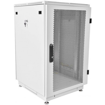 Шкаф коммутационный ЦМО (ШТК-М-22.6.8-4ААА) напольный 22U 600x800мм пер.дв.перфор. задн.дв.стал.лист 2 бок.пан. направл.под закл.гайки 330кг серый 655мм 61.5кг 180град. 1140мм