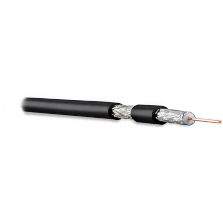 Кабель коаксиальный Hyperline COAX-RG6-100 RG-6 FTP PVC внутренний 100м черный