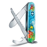 Нож перочинный Victorinox My First Victorinox Dolphin Edition (0.2373.E1) 84мм 9функц. голубой/рисунок карт.коробка