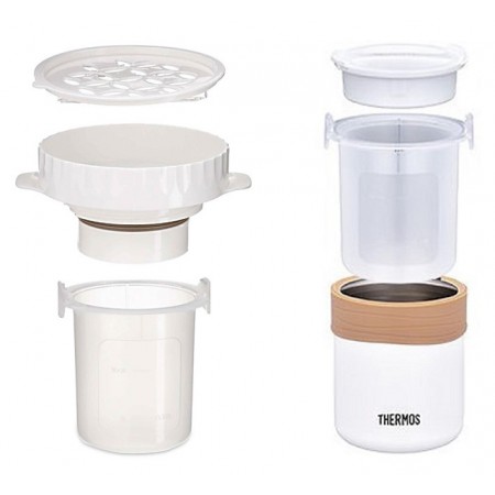 Термос Thermos JBS-360 0.36л. бежевый/белый с чехлом (135223)
