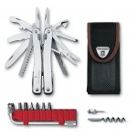 Мультитул Victorinox SwissTool Spirit X (3.0235.N) 105мм 35функц. мини-отвертка/штопор/набор бит/удлинитель/чехол нейлоновый серебристый подар.коробка