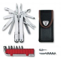Мультитул Victorinox SwissTool Spirit X (3.0235.N) 105мм 35функц. мини-отвертка/штопор/набор бит/удлинитель/чехол нейлоновый серебристый подар.коробка