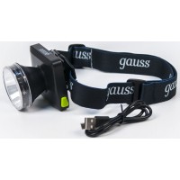 Фонарь налобный Gauss GFL401 черный 5Вт лам.:светодиод. (GF401)