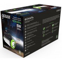 Прожектор Gauss GFL603 черный 8Вт лам.:светодиод. (GF603)