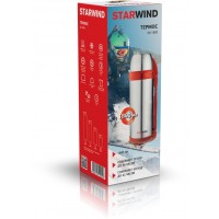 Термос Starwind 30-1800 1.8л. серебристый/красный картонная коробка