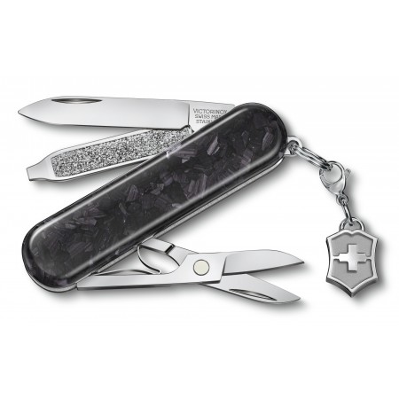 Нож перочинный Victorinox Classic Brilliant Carbon (0.6221.90) 58мм 5функц. черный/серебристый подар.коробка