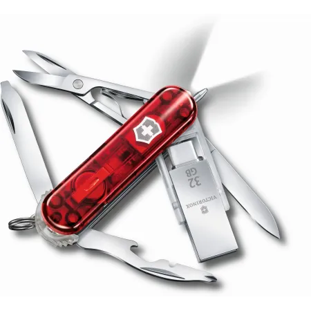 Нож перочинный Victorinox Midnite Manager@work (4.6336.TG32) 58мм 11функц. красный полупрозрачный