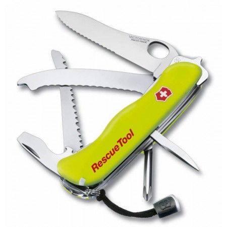 Нож перочинный Victorinox RescueTool One Hand (0.8623.MWN) 111мм 12функц. салатовый карт.коробка
