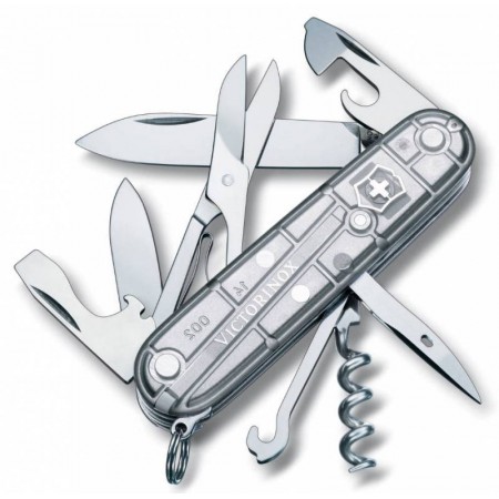 Нож перочинный Victorinox Climber (1.3703.T7) 91мм 14функц. серебристый полупрозрачный карт.коробка