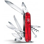 Нож перочинный Victorinox Huntsman (1.3713.T) 91мм 15функц. красный полупрозрачный карт.коробка