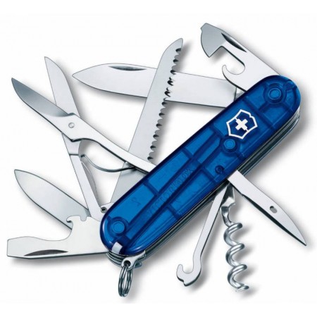 Нож перочинный Victorinox Huntsman (1.3713.T2) 91мм 15функц. синий полупрозрачный карт.коробка