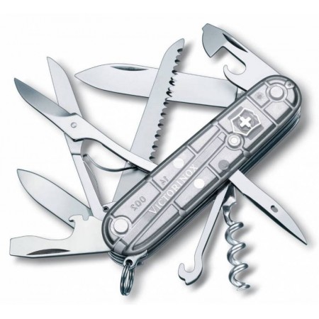 Нож перочинный Victorinox Huntsman (1.3713.T7) 91мм 15функц. серебристый полупрозрачный карт.коробка