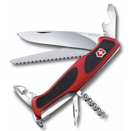 Нож перочинный Victorinox RangerGrip 55 (0.9563.CB1) 130мм 12функц. красный/черный блистер