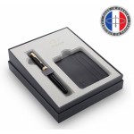 Набор ручек Parker Sonnet GIFT 20 (2121991) Black GT сталь нержавеющая M черн. черн. в компл.:футляр для кредитных карт подар.кор. ручка перьевая