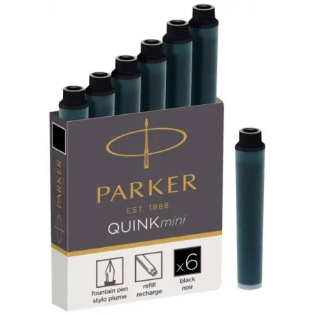 Картридж Parker Quink Z17 Mini (CW1950407) черные чернила для ручек перьевых (6шт)