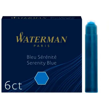 Картридж Waterman International (CWS0110950) Serenity Blue чернила для ручек перьевых (6шт)