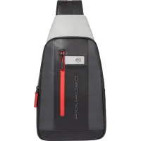 Рюкзак слинг мужской Piquadro Urban CA6540UB00/GRN серый/черный кожа