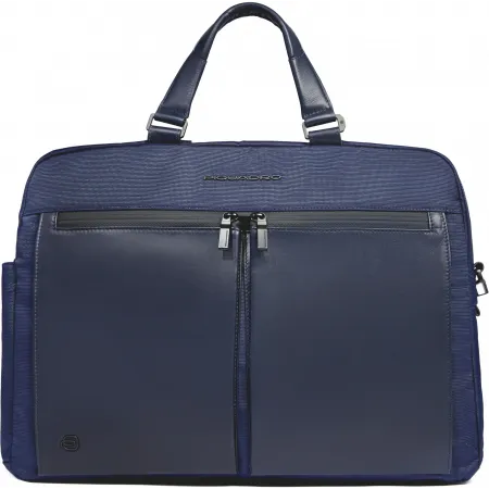 Деловая сумка Piquadro Orion CA6624S136/BLU с отделением для ноутбука синий ткань/натур.кожа