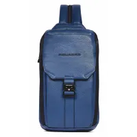 Рюкзак слинг мужской Piquadro Than CA6616S135/BLU синий кожа