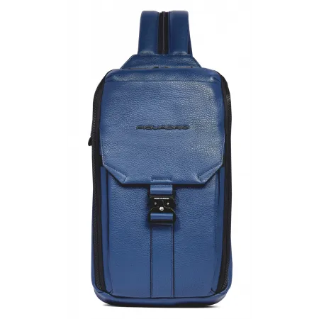 Рюкзак слинг мужской Piquadro Than CA6616S135/BLU синий кожа
