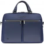 Деловая сумка Piquadro Orion CA6623S136/BLU с отделением для ноутбука синий ткань/натур.кожа